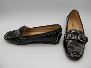 ◆●【 REGAL リーガル 】◆ こげ茶色 革靴（２３ｃｍ）エナメル ローファー パンプス