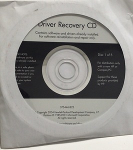 2YXS072★現状品・未使用品★HP ドライバーリカバリー　CDセット5枚　Driver Recover CD