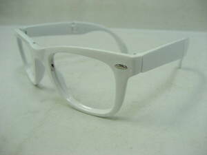 折りたたみ 伊達眼鏡 2873 ウェリントン メガネ めがね 折り畳み 白 ホワイト
