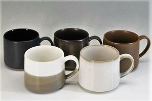 Art hand Auction Juego de 5 tazas hechas a mano de Starbucks, utensilios de té, Taza, Cerámico