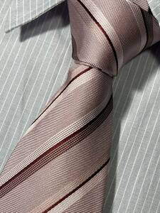  almost unused "GIORGIO ARMANI"joru geo Armani stripe brand necktie 304135