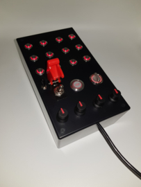 【購入代行】シムレーシング USB ボタンボックス ２8機能 赤照明縦型 ステッカー付き