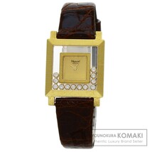 Chopard ショパール 21/3140 ハッピーダイヤモンド メーカーコンプリート 腕時計 K18イエローゴールド 革 レディース 中古_画像1