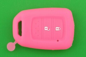 ホンダ（HONDA）・2ボタン　キーレスリモコン用　シリコンカバーケース　ピンク色　※NBOX・NVAN（エヌバン）・フィット（FIT）等