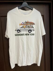 サタデーズニューヨークシティ　サイズL オフホワイト　tシャツ