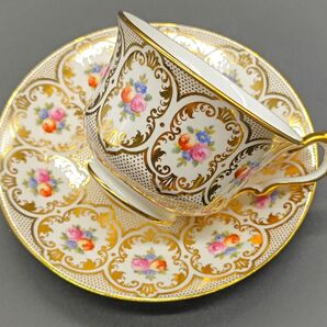 レア美品 オールド コウルドン 小バラ柄 金彩 キャビネットカップ&ソーサー その4