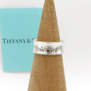 【送料無料】 希少 美品 Tiffany&Co. ティファニー ワイド ナロー シルバー リング 指輪 8号 AG925 SV 1837 FH87