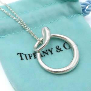 【送料無料】 極希少 美品 Tiffany&Co. ヴィンテージ ティファニー レター ラージ イニシャル オー O ネックレス アルファベット AH57