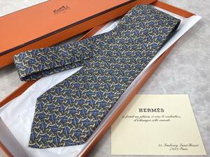 箱付き 美品☆HERMES エルメス ネクタイ シルク100％ 9cm