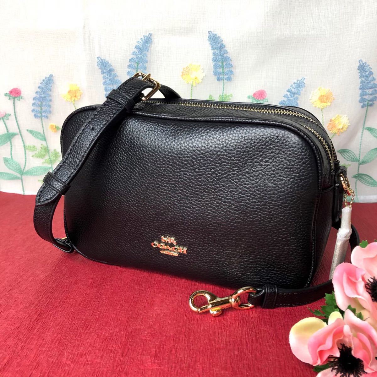 COACH コーチ ショルダーバッグ黒 ダブルファスナー 新品未使用