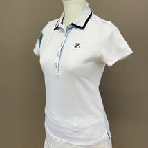 美品 FILA GOLF フィラゴルフ レディース ゴルフウェア 半袖 ポロシャツ Mサイズ 白 ホワイト kkk_画像2