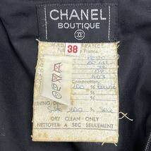 高級 CHANEL シャネル ヴィンテージ 手書きタグ ウール ノーカラージャケット＆スカート セットアップ スーツ_画像7