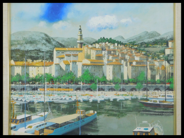 Kei Kawamoto Cote d'Azur(法国南部风景画)油画(油画)No.F10画布框检查Saiwakai沙龙d'Automne两个玄界s22041001, 绘画, 油画, 自然, 山水画