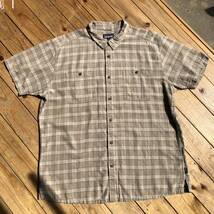 USA古着 patagonia パタゴニア 半袖シャツ メンズ XXL オーク チェック柄 ビッグサイズ アウトドア アメカジ WORN WEAR T1820_画像2