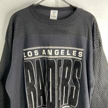 送料無料☆90s☆RAIDERS☆切替九分袖チームTシャツ☆XL☆USA☆NFLレイダース_画像2