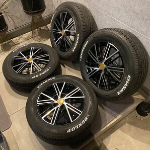 超超バリ山 2017年製15インチアルミ&タイヤ 4本セット 約9分山 195/65R15 PCD114.3/5穴 ホワイトレター DUNLOP ノア/ヴォクシー/セレナの画像2