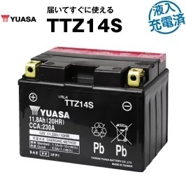 TTZ14S (密閉型) バイク用バッテリー 台湾ユアサ YUASA