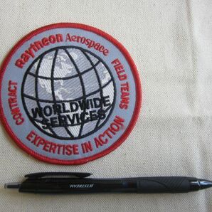 ビンテージ WORD WIDE SERVICES Raytheon 地球 ワッペン/会社 企業 パッチ USA 古着 アメカジ カスタム キャップ 421の画像6