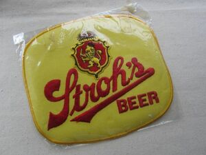 【大きめ】Stroh's light beer ストロービール ビール パッケージ 企業 ワッペン/パッチ 古着 自動車 レーシング ビンテージ ②B01