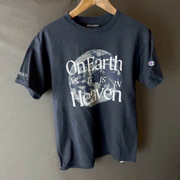 送料無料 ■ONE EARTH ■M Size( Champion /チャンピオン)プリントTシャツ 90年代後期　 ビンテージ ネイビー