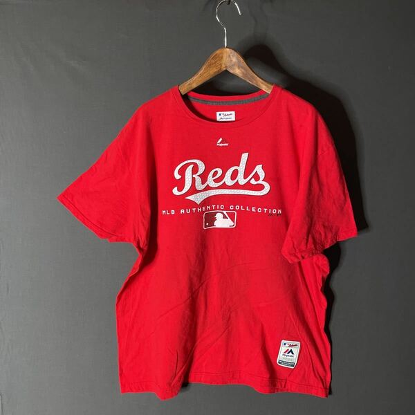 送料無料 ■Majestic MLB■Cincinnati Reds■ビッグサイズ2XL プリントTシャツ チーム半袖Tシャツ Over Size