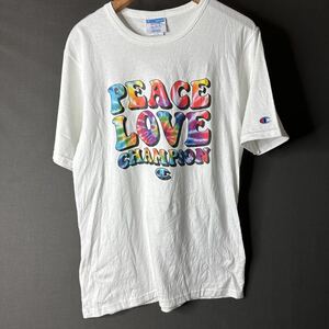 送料無料 ■M Size( Champion /チャンピオン)90年代後期　 ビンテージ　半袖Tシャツ ホワイト　転写プリント