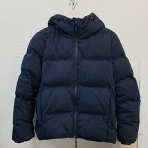 ユニクロ　S　ダウンジャケット　ネイビー　紺　ウォータープルーフ　フード　ジップアップ　長袖　ダウン　UNIQLO　211-409123_画像1