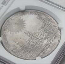 1768年 ドイツ ニュルンベルク 都市景観 ターラー 銀貨 NGC MS60_画像4