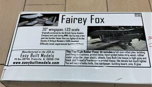 【ゴム動力機】Easy Built製Fairey Fox（翼長：20”=508mm）・・・残り1