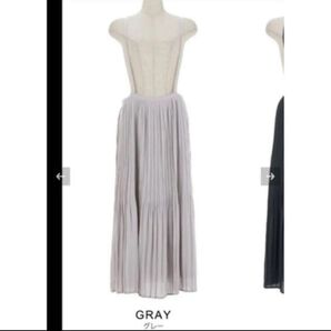 Joint Space グレー スカート プリーツ バックシャン ロングスカート