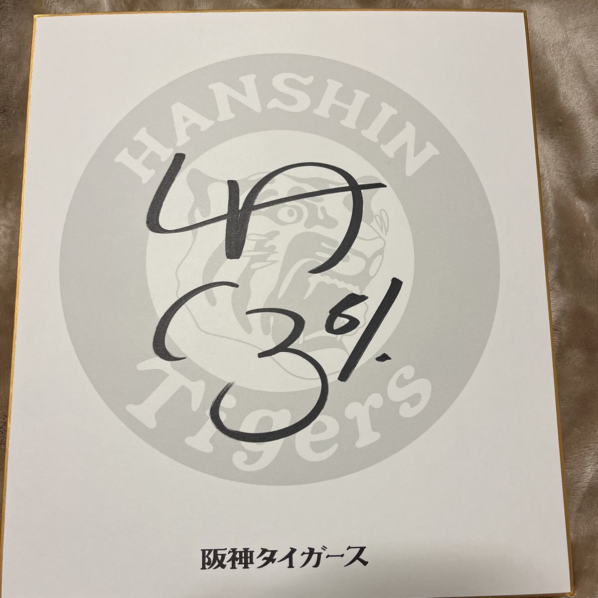 春新作の 阪神タイガース 佐藤輝明選手 直筆サイン色紙 非売品 おまけ