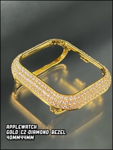 40MM 44MM Gold Apple watch CZ diamond bezel 002 cover case APPLEWATCH series 6 series 5 series 4 SE animation 