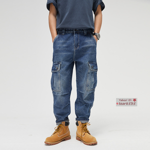 新品★ジーンズ メンズ バギーパンツ デニムパンツ ワークパンツ カーゴパンツ W40