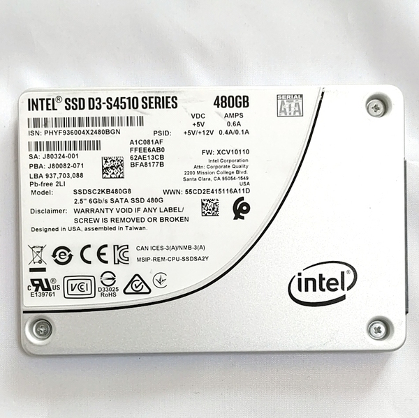 【良品】Intel SSD D3-S4510 SERIES 480GB