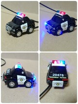 ダミースキャナー police アメ車 セダン パトカー チョロQ　タルガ　LED 12V 4灯点滅 盗難防止 防犯_画像2