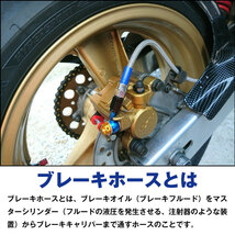 カワサキ Ninja250R 油圧 ステンメッシュホース 角度ストレート＆20° リア用 リヤ用 後ろ ブレーキホース 1本 ブラックA_画像3
