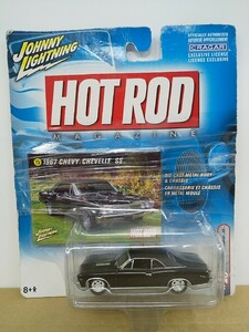 ■ JOHNNY LIGHTNIGジョニーライトニング HOT ROD ホットロッド1/64 1957 CHEVY CHEVELLE SS #15 ブラック シェビーシェベル ミニカー