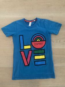 希少 ESPRIT エスプリ CRAIG & KARL US XS 半袖 Tシャツ ブルー ピンク ユニセックス ヴィンテージ 古着 50周年 LOVE