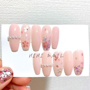 桜 ピンク 春 ネイルチップ つけ爪 結婚式 入学式 卒業式 成人式 かわいい ニュアンスネイル