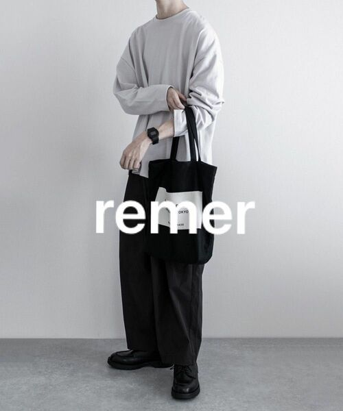 remer リメール loose basic long Tee ルーズベーシックロンTee ライトグレー M 長袖 Tシャツ