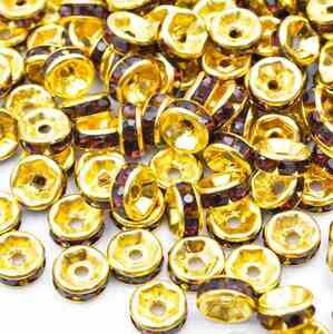  beads Club long Dell meta ruby z gold flat type purple 45 piece 6mmmeta ruby z bracele metal fittings metal beads parts 