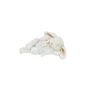 Art hand Auction Kaninchen aus Harz, weißer Hase, Nickerchen, Kaninchen, Ornament, Handgefertigte Artikel, Innere, Verschiedene Waren, Ornament, Objekt