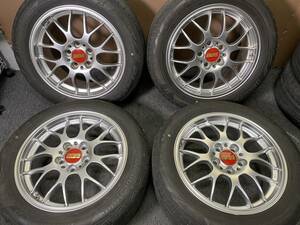 BBS RG744 17×7.5J +48 PCD114.3 ブリヂストン　215/55R17 バリ溝 室内保管品