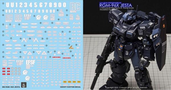 MG ジェスタ用水転写式デカール　他社製　ガンダム　ガンプラ　プラモデル