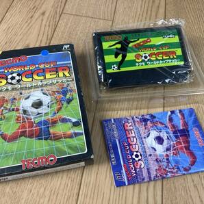 ファミコンソフト テクモ ワールドカップ サッカー 箱 取説付 オマケ付き(ファミスタ、燃えプロソフト本体) 現状品の画像4