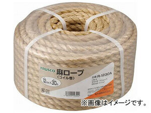 トラスコ中山/TRUSCO 麻ロープ 3つ打 線径12mm×長さ30m R1230A(5113377) JAN：4989999193022