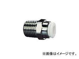 千代田通商/CHIYODA ファイブSUSメイルコネクタ 白 8mm・R1/8 FS801MW(3095096) JAN：4537327045972