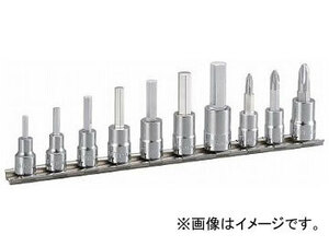 TONE ヘキサゴンソケットセット(ホルダー付) インチサイズ HHB210(7811292) 入数：1セット(10pcs)