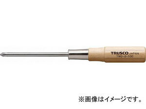 トラスコ中山/TRUSCO 木柄普通ドライバー 刃先+2 100mm TWD2100(4499620) JAN：4989999276671