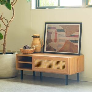 [ free shipping ] Korea style furniture rattan tv board W90 / low board TV board sideboard TV pcs natural living storage 